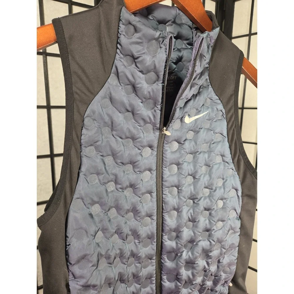 Nike Aeroloft Down Running Vest Womens Size‎ Small Black Zip Lightweight